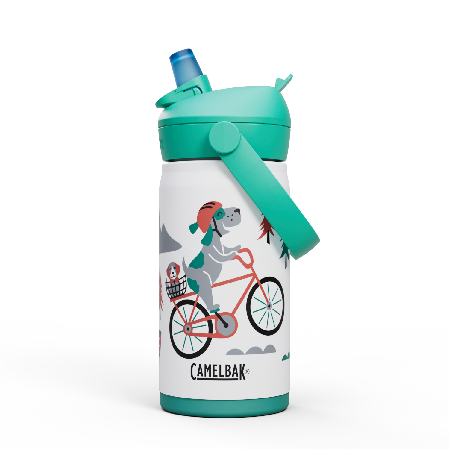 Thrive Flip Straw Kids VSS 12oz, Biking Dogs