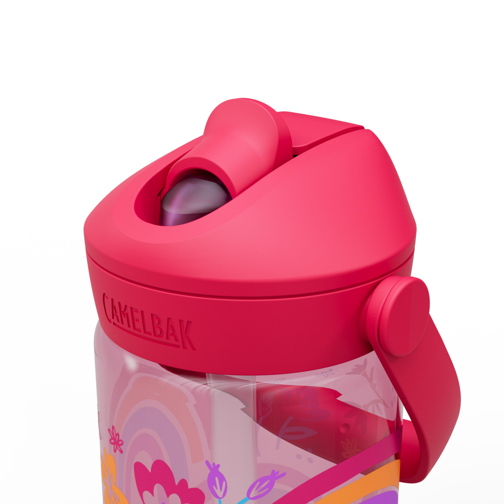 Thrive Flip Straw Kids 14oz, Rainbow Floral