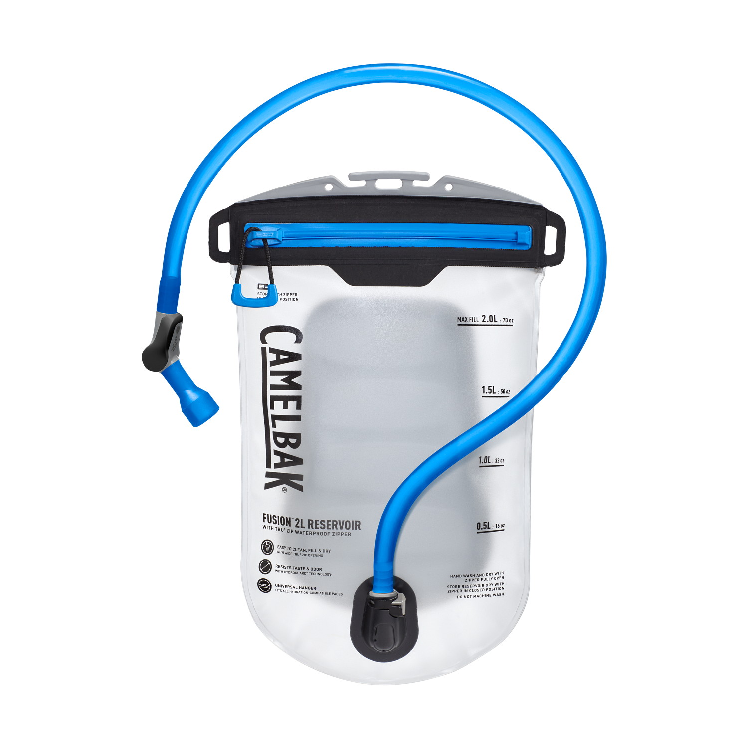Fusion 2L Reservoir with Tru Zip Waterproof Zipper, Clear